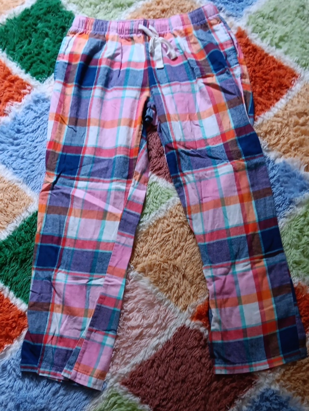 Old Navy Multicolor Plaid Drawstring Pants